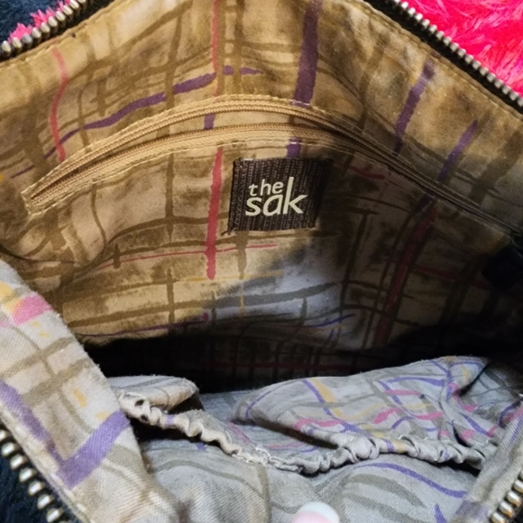 Vintage The Sak Black Pebbled Leather Hobo Crossbody Shoulder Bag - Picture 13 of 14